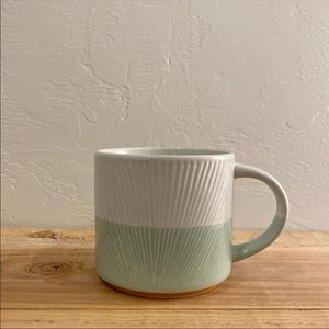 STARBUCKS • white + seagreen mug